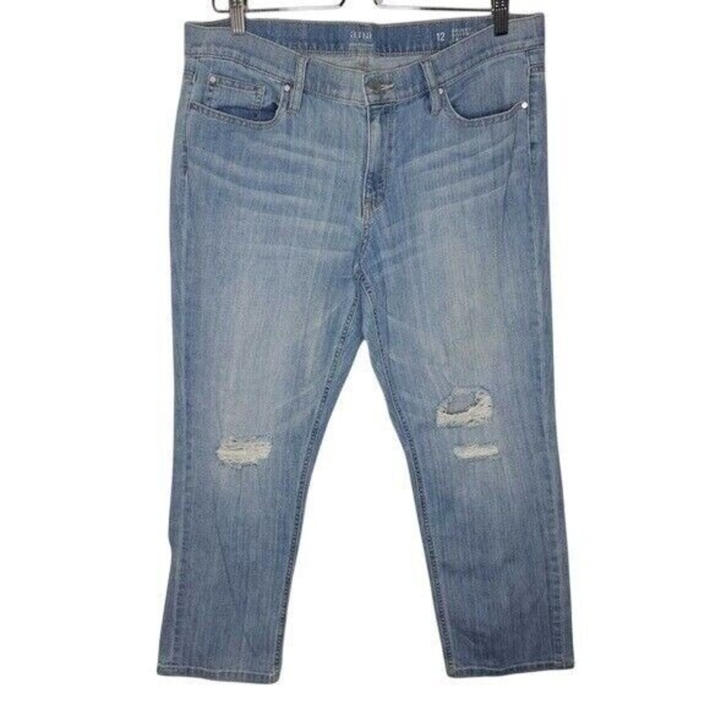 ANA Jeans Womens 12 Skinny Distressed‎ Light Wash Boyfriend Mid Rise Denim
